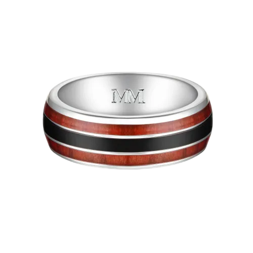 Vireo - Męski Pierścień z Tungstenu z Naturalnym Wkładem z Drewna