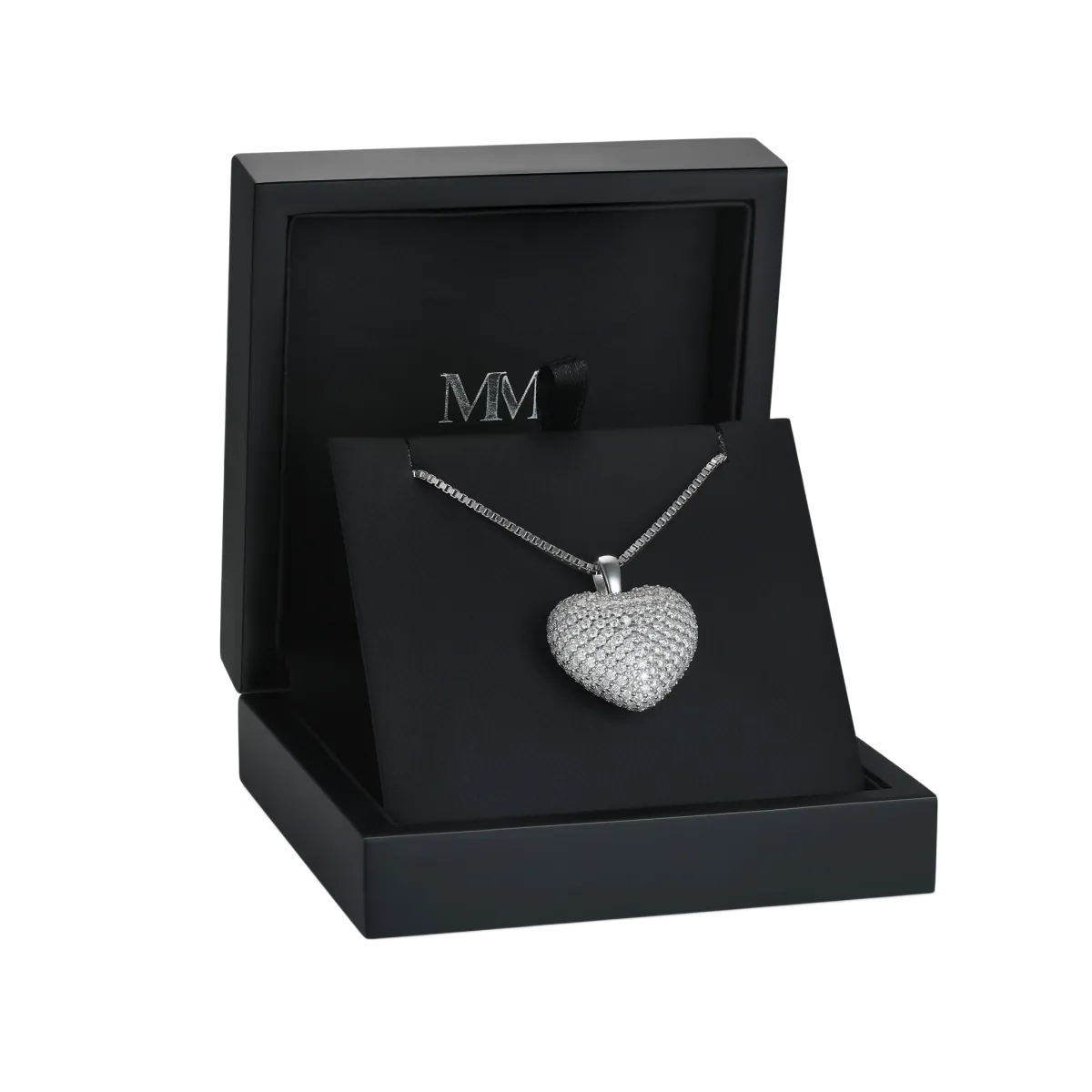 Serenade - Serce Kształt Pavé Moissanitowy Wisiorek