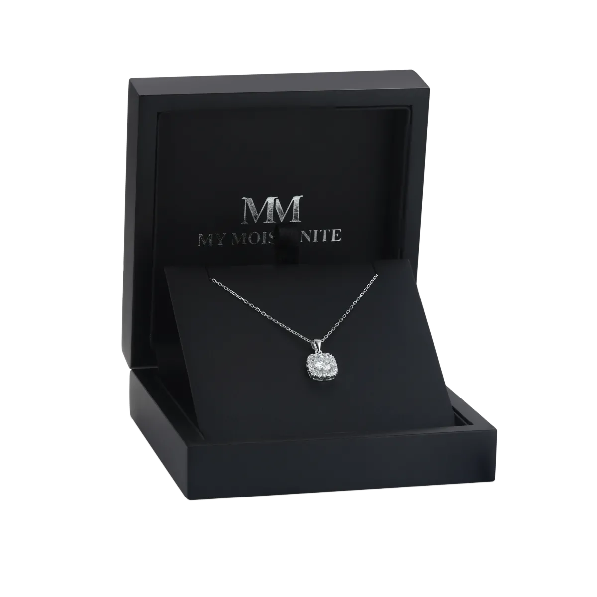 Haloette - Wisiorek z Moissanitem z Pełnym Halo