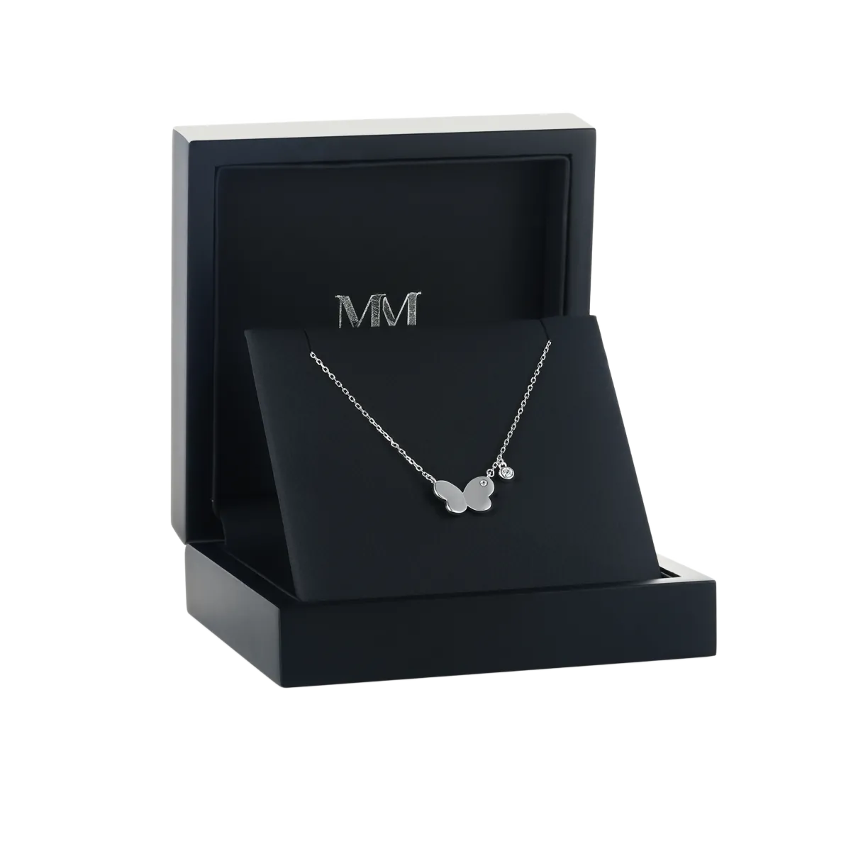 Papillia - Naszyjnik z Urokiem Motyla i Akcentem z Moissanitu