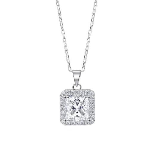 Radiance - Wisiorek z Moissanitu o Szlifie Princess z Halo