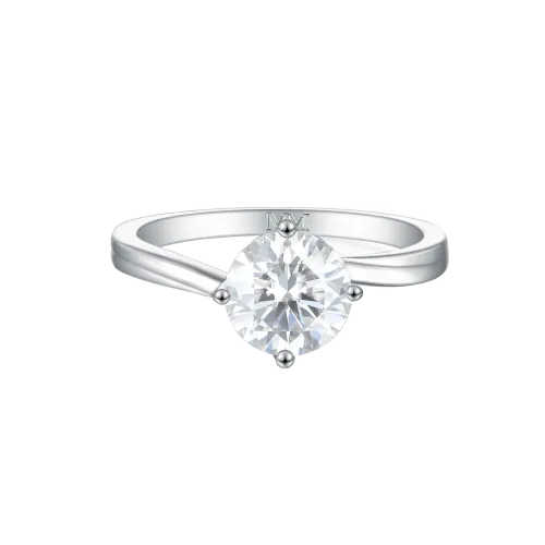 Circline - Klasyczny Okrągły Pierścionek Zaręczynowy Solitaire Z Moissanitu