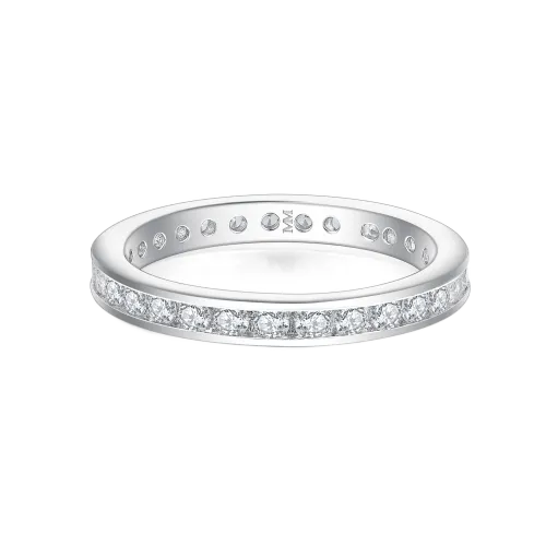 Zenora - Moissanitowy Pierścionek Eternity z Kamieniami w Szynie